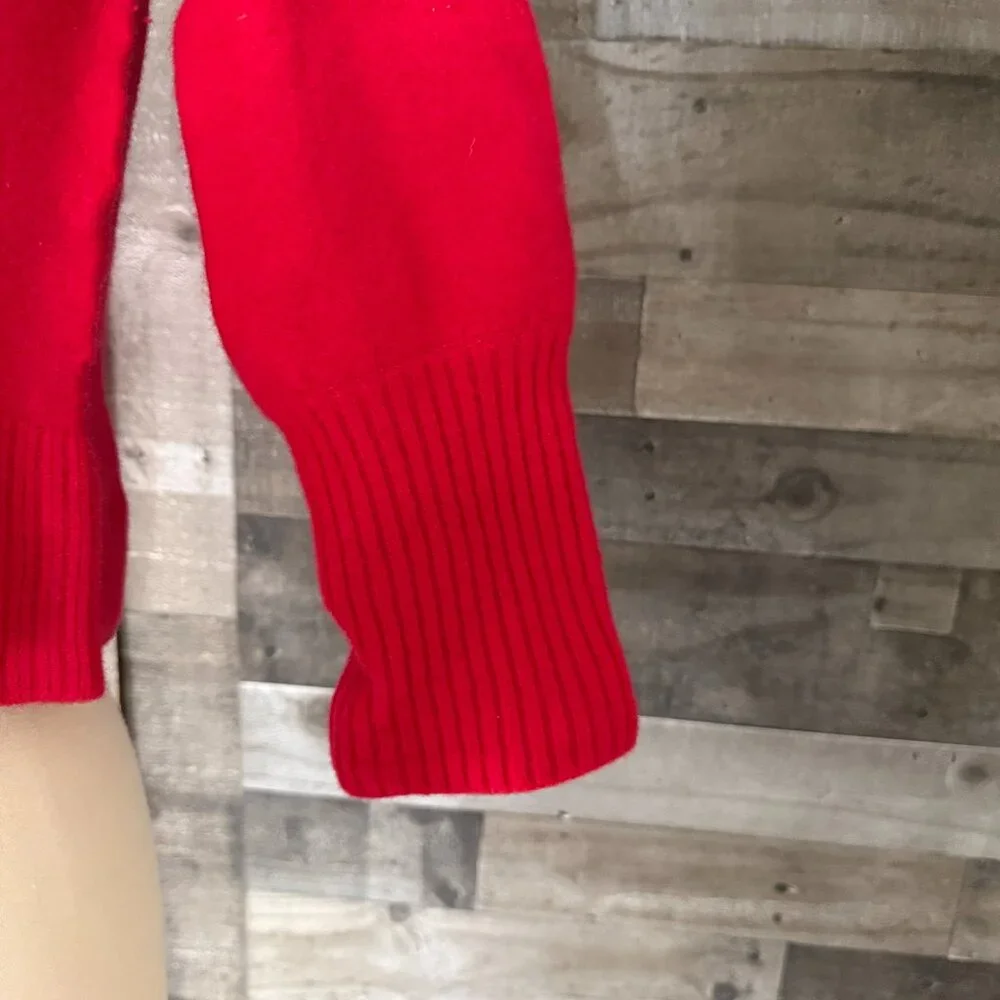 Hill House red wool cropped sweater large preppy academia minimalist gorpcore